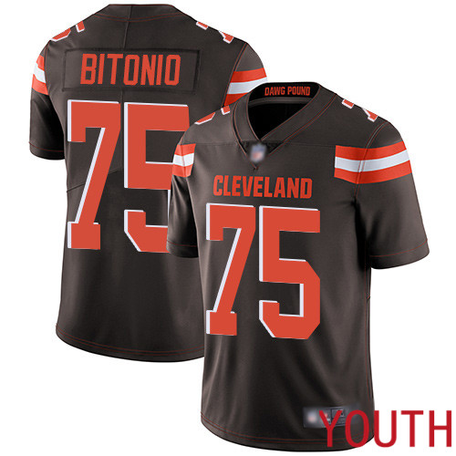 Cleveland Browns Joel Bitonio Youth Brown Limited Jersey #75 NFL Football Home Vapor Untouchable